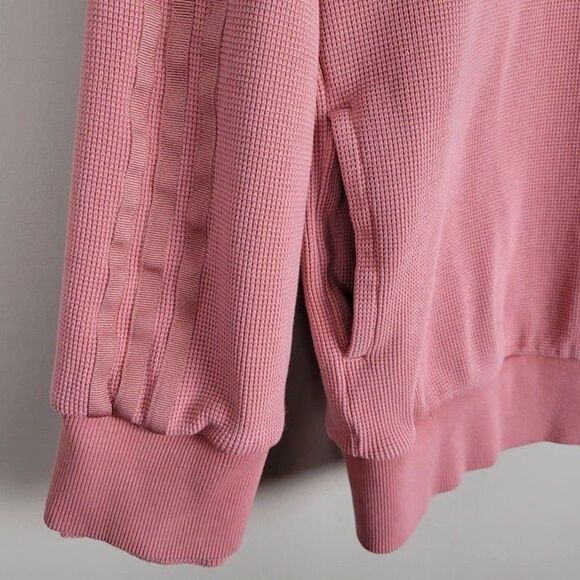 Adidas Originals Size M Thermal Sweatshirt With Pockets In Raw Peach Pink - Picture 9 of 12